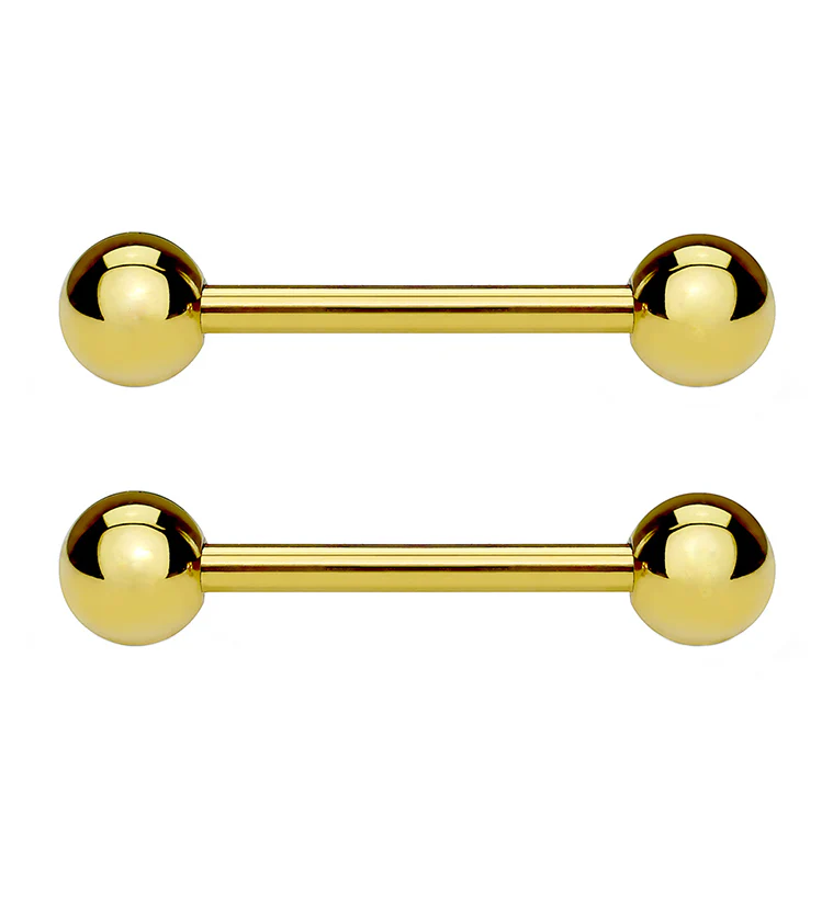 Gold Plated Stainless Steel Nipple Ring Bar