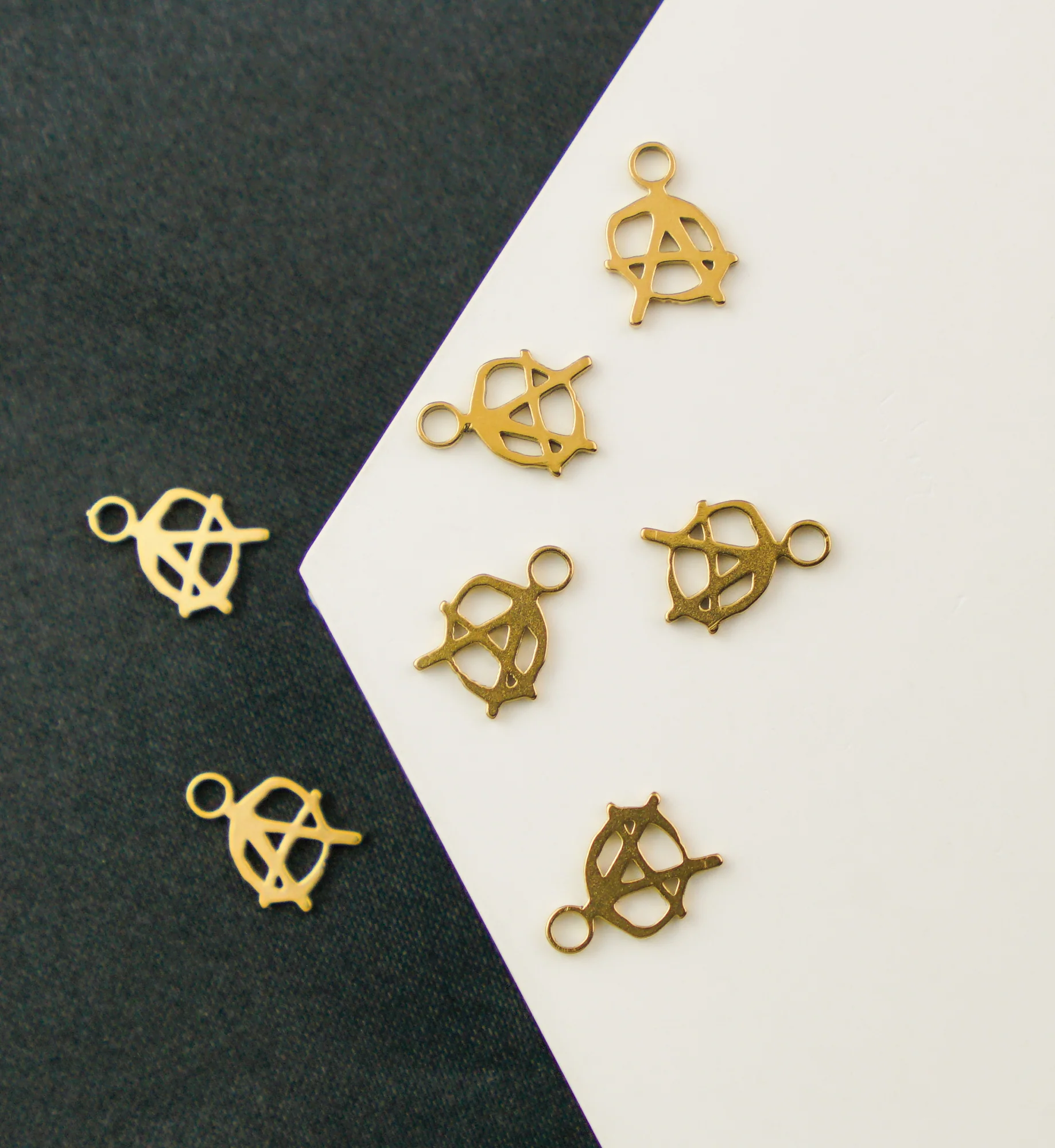 Gold PVD Anarchy Stainless Steel Charm - Image 2