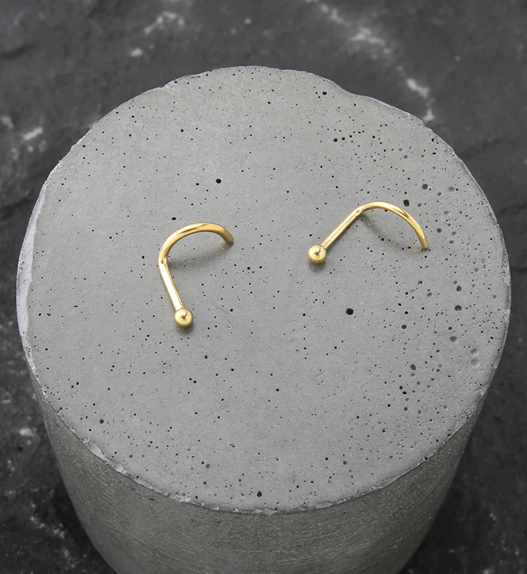 Gold PVD Ball Titanium Nose Screw - Image 3