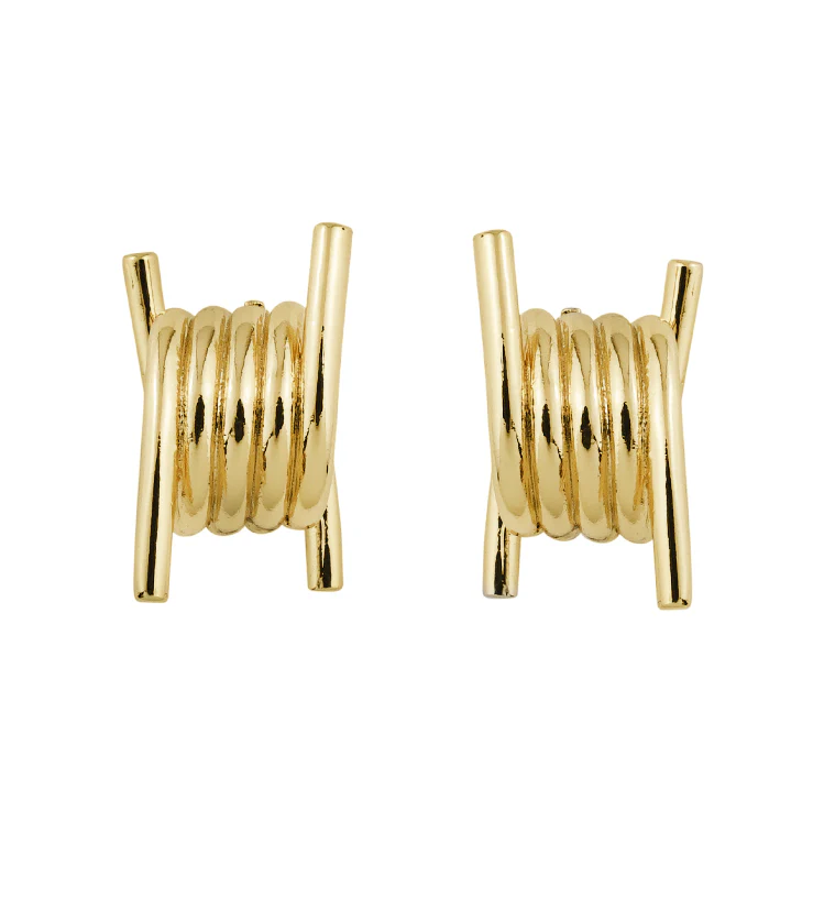 Gold PVD Barbed Wire Hinged Ear Hangers