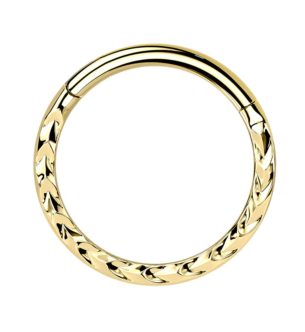 Gold PVD Braided Hinged Segment Ring
