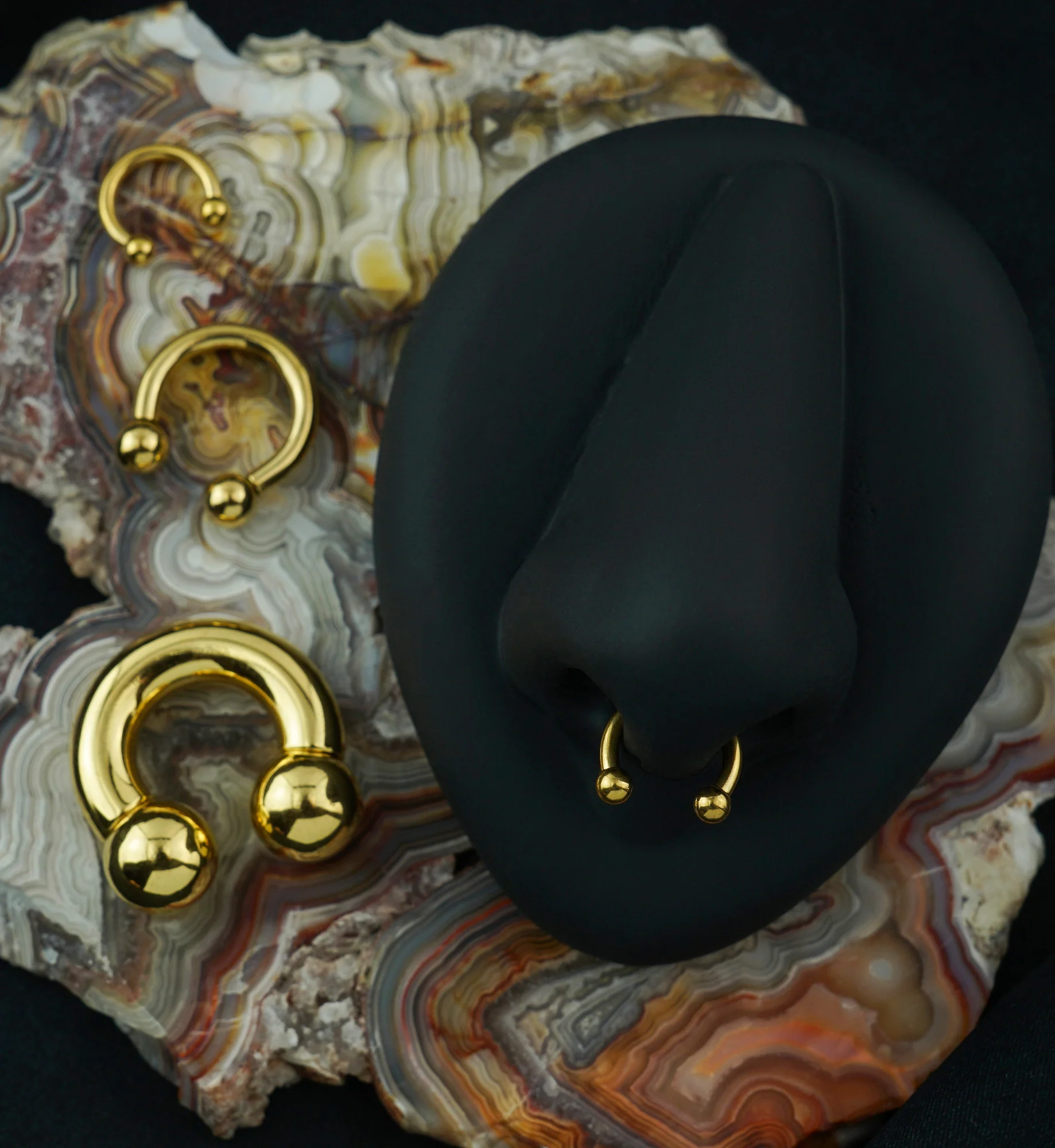 Gold PVD Circular Barbell - Image 2