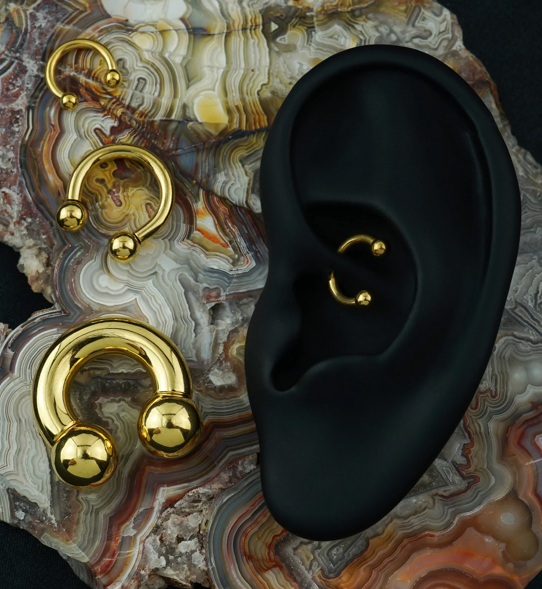 Gold PVD Circular Barbell - Image 3