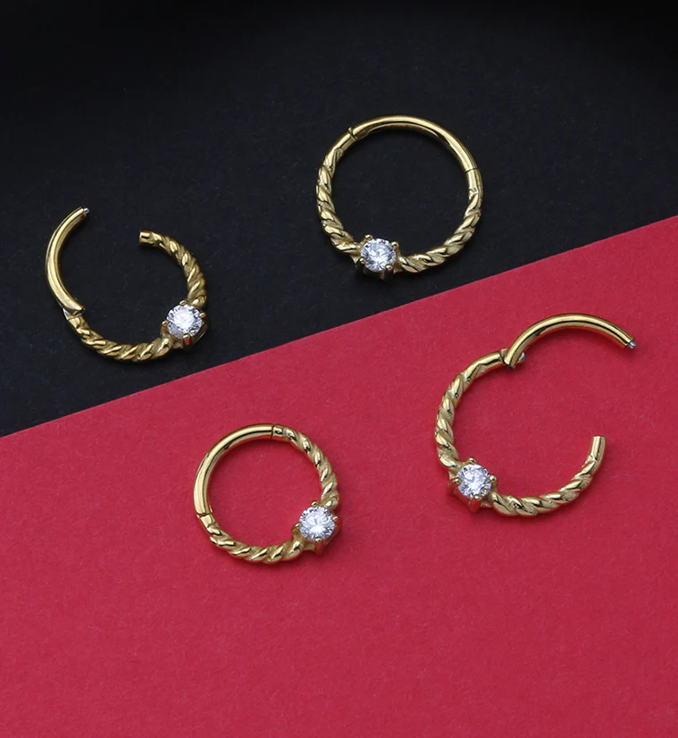 Gold PVD Coil Hinged Segment Ring - Image 2
