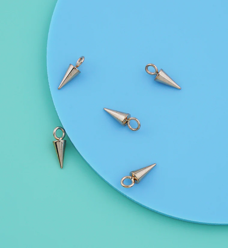 Gold PVD Cone Titanium Charm - Image 2