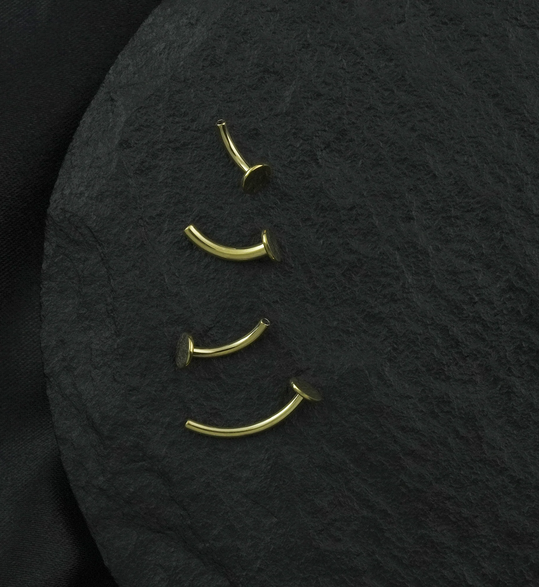 Gold PVD Curved Internally Threaded Titanium Flat Back Barbell (Post Only) - Image 2