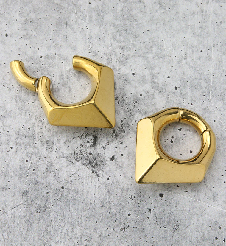 Gold PVD Cusp Hinged Ear Weights - Image 2