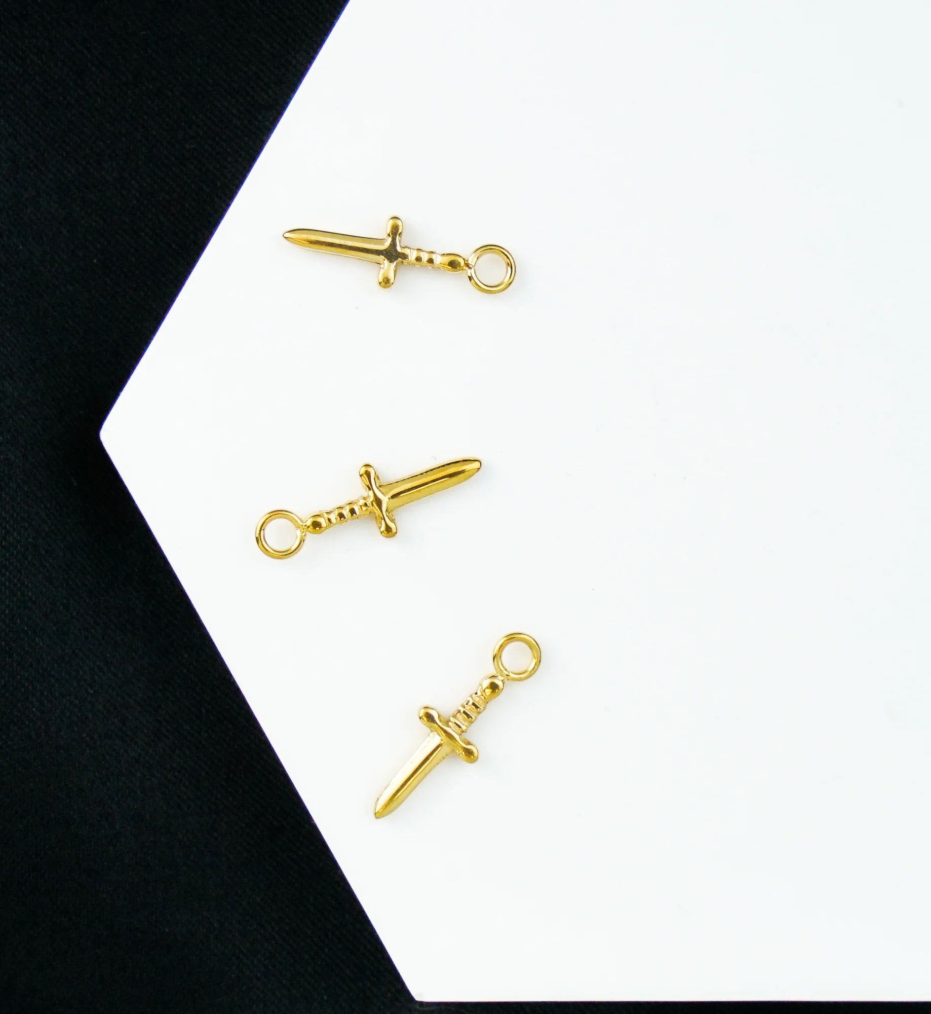 Gold PVD Dagger Titanium Charm - Image 2