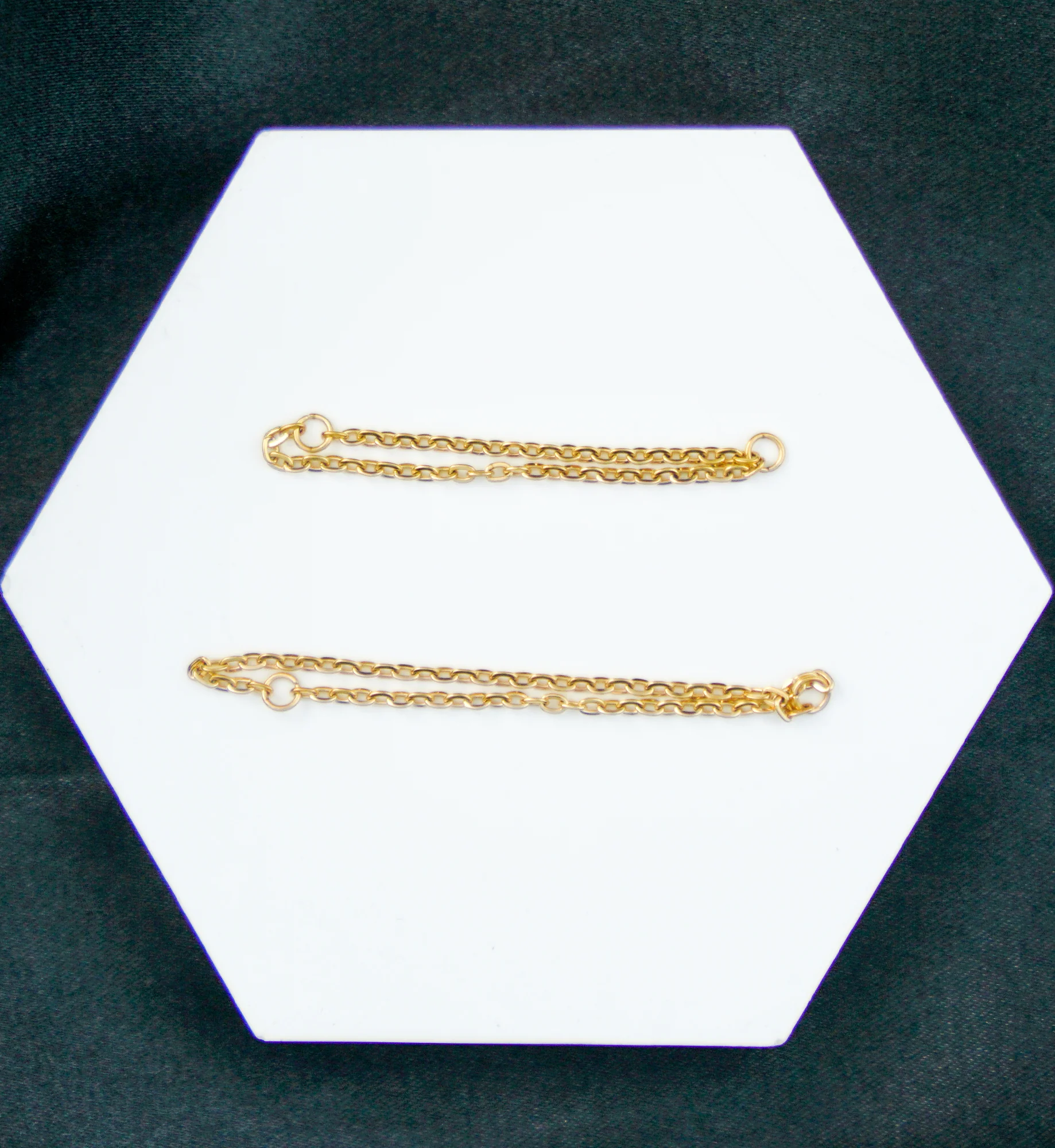 Gold PVD Double Titanium Nose/Cartilage Connector Chain - Image 2