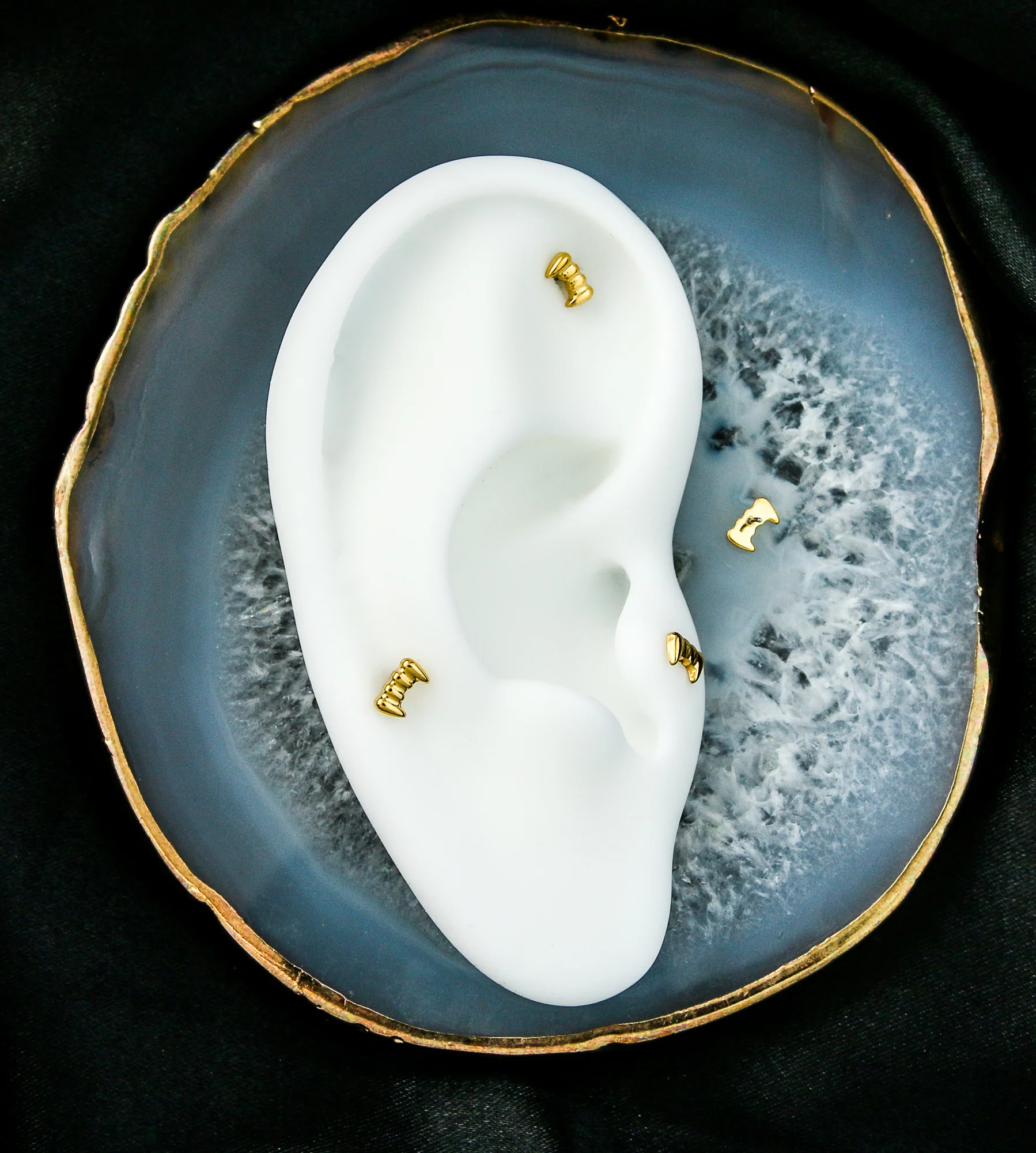 Gold PVD Fangs Titanium Threadless Top - Image 2