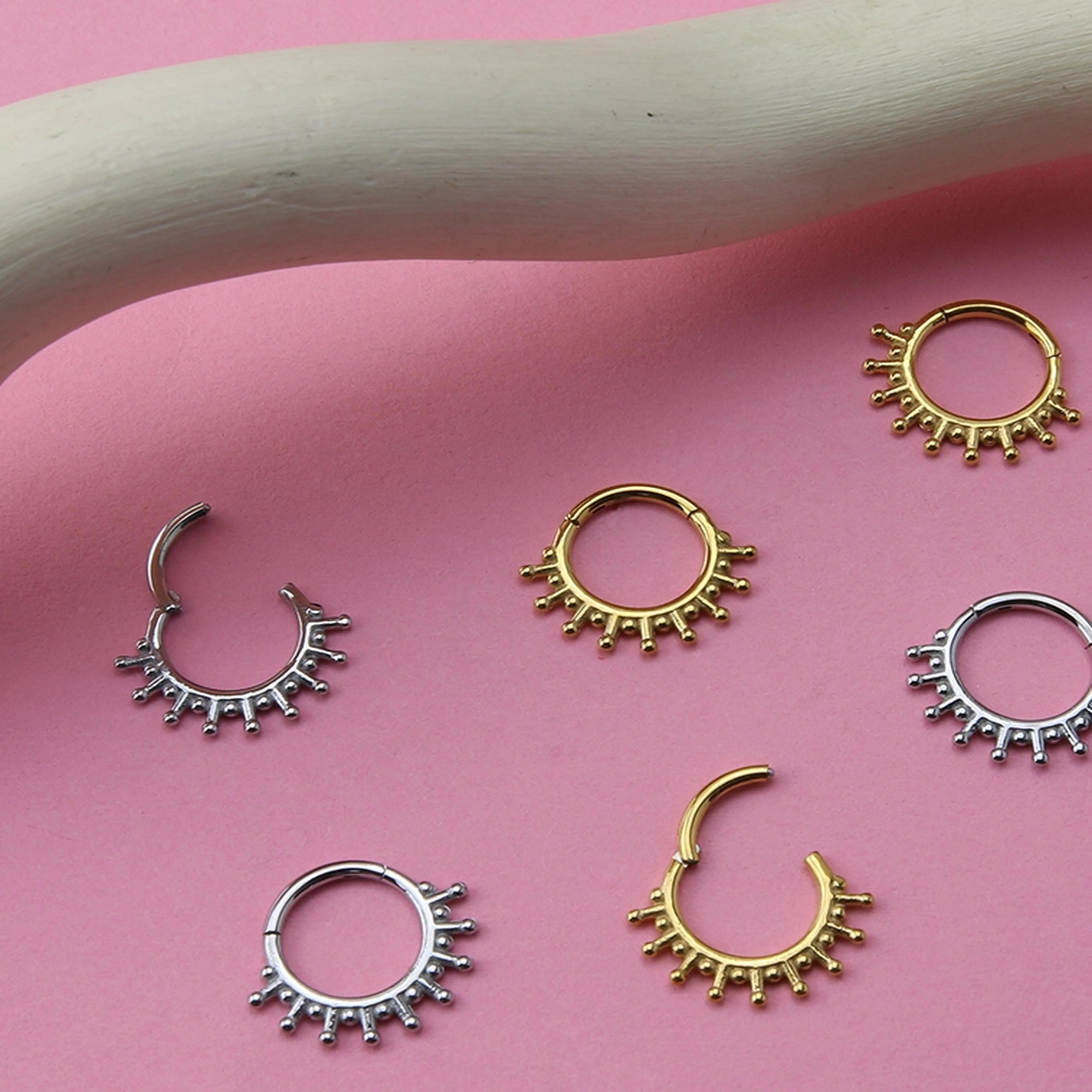 Gold PVD Flash Hinged Segment Ring - Image 3