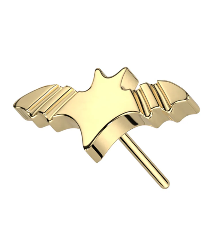 Gold PVD Flying Bat Threadless Titanium Top