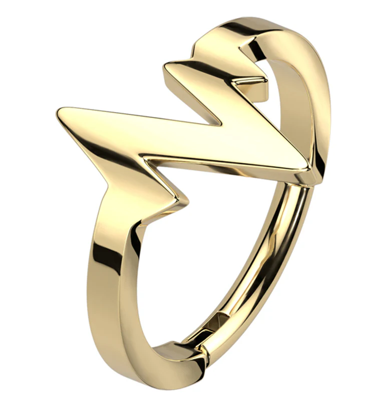 Gold PVD Pulse Stainless Steel Hinged Segment Ring