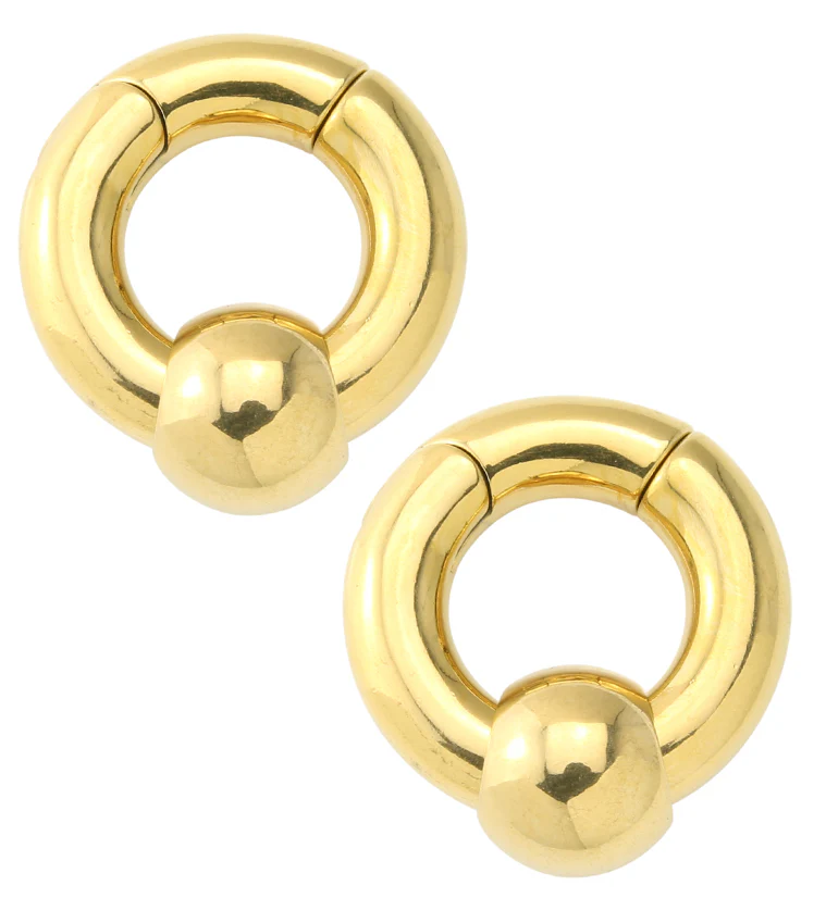 Gold PVD Hinged Slide Bead Ear Weights