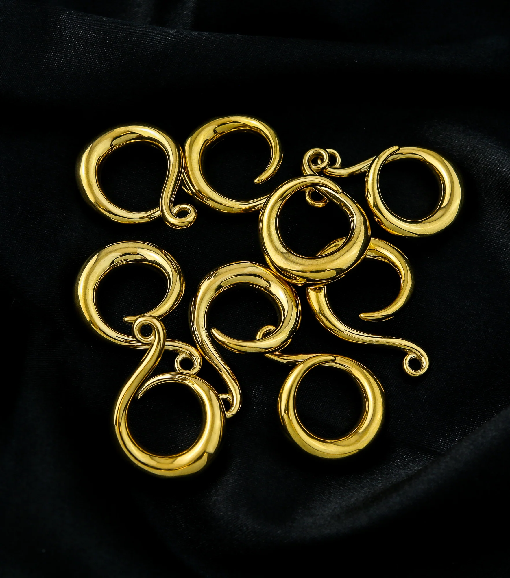 Gold PVD Hook Hanger Stainless Steel Ear Weights - Image 2