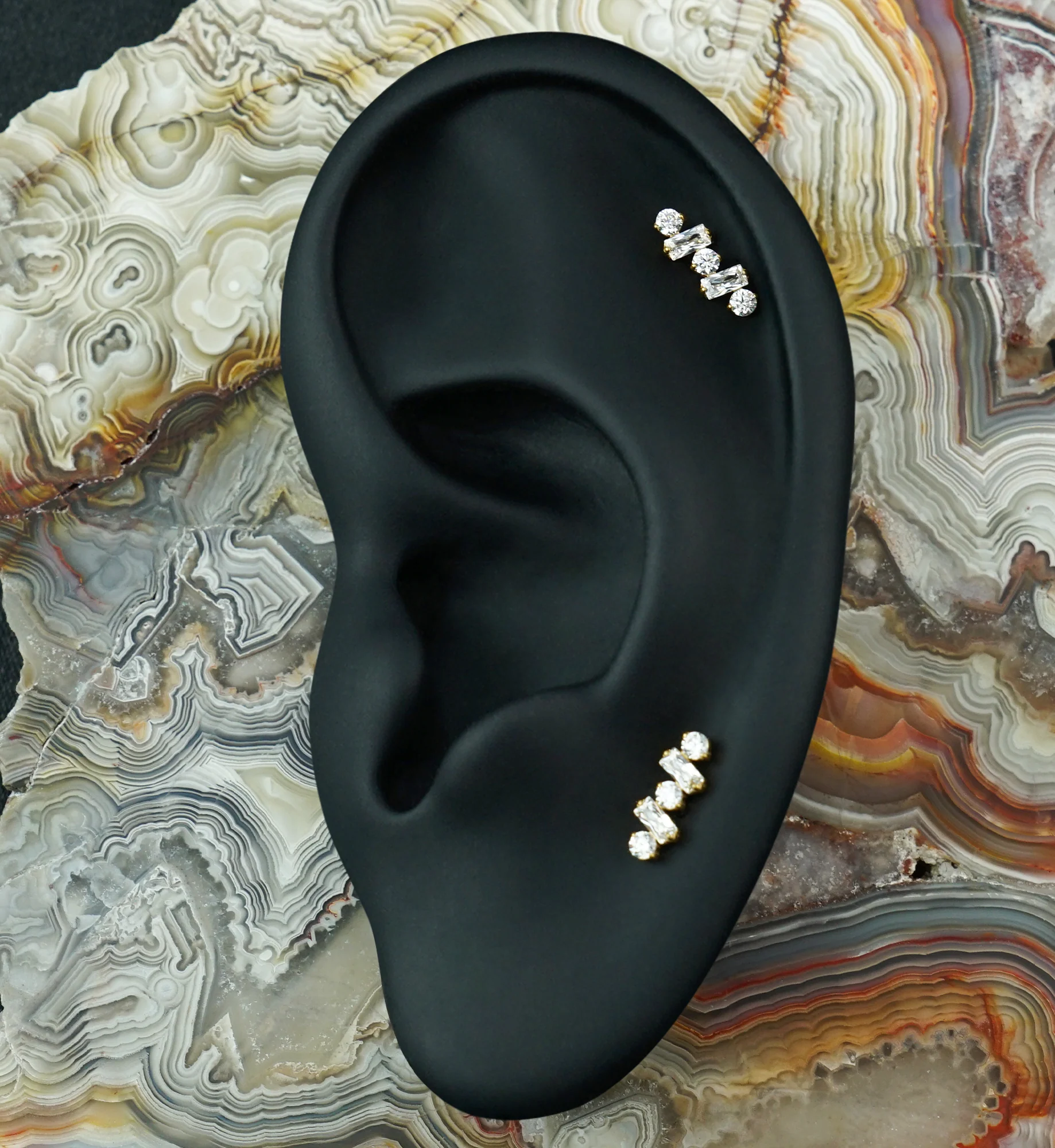 Gold PVD Morse CZ Titanium Threadless Top - Image 2