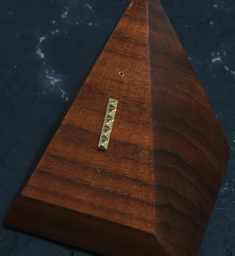 24kt Gold PVD Polyhedra Stud Threadless Titanium Top - Image 2