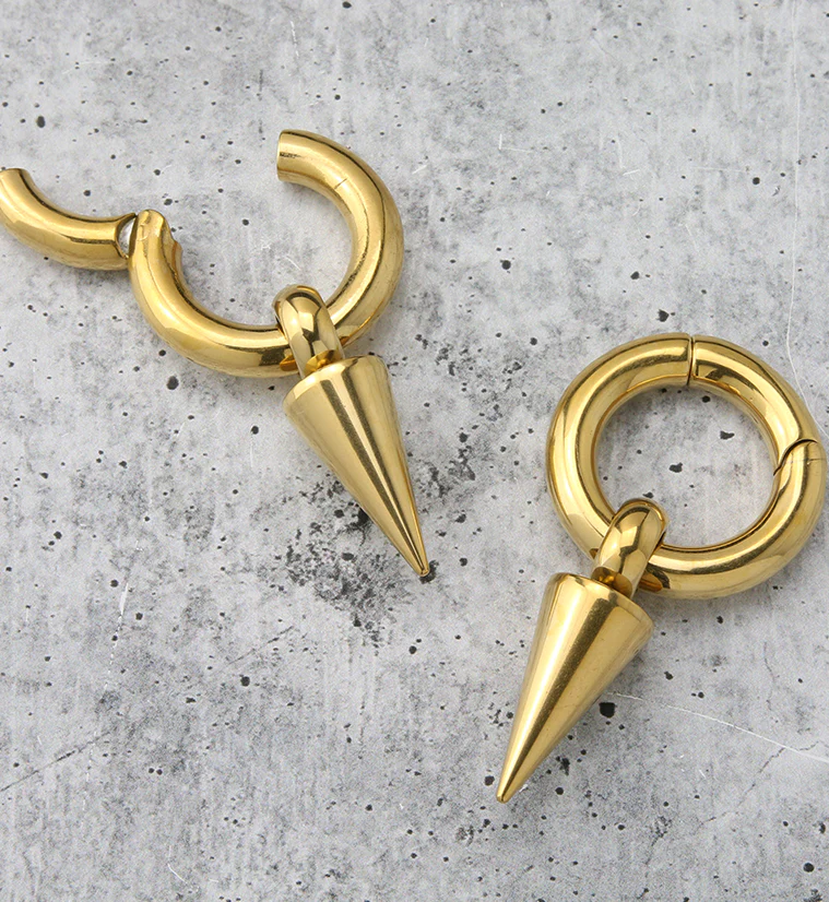 Gold PVD Raceme Hinged Ear Weights - Image 2