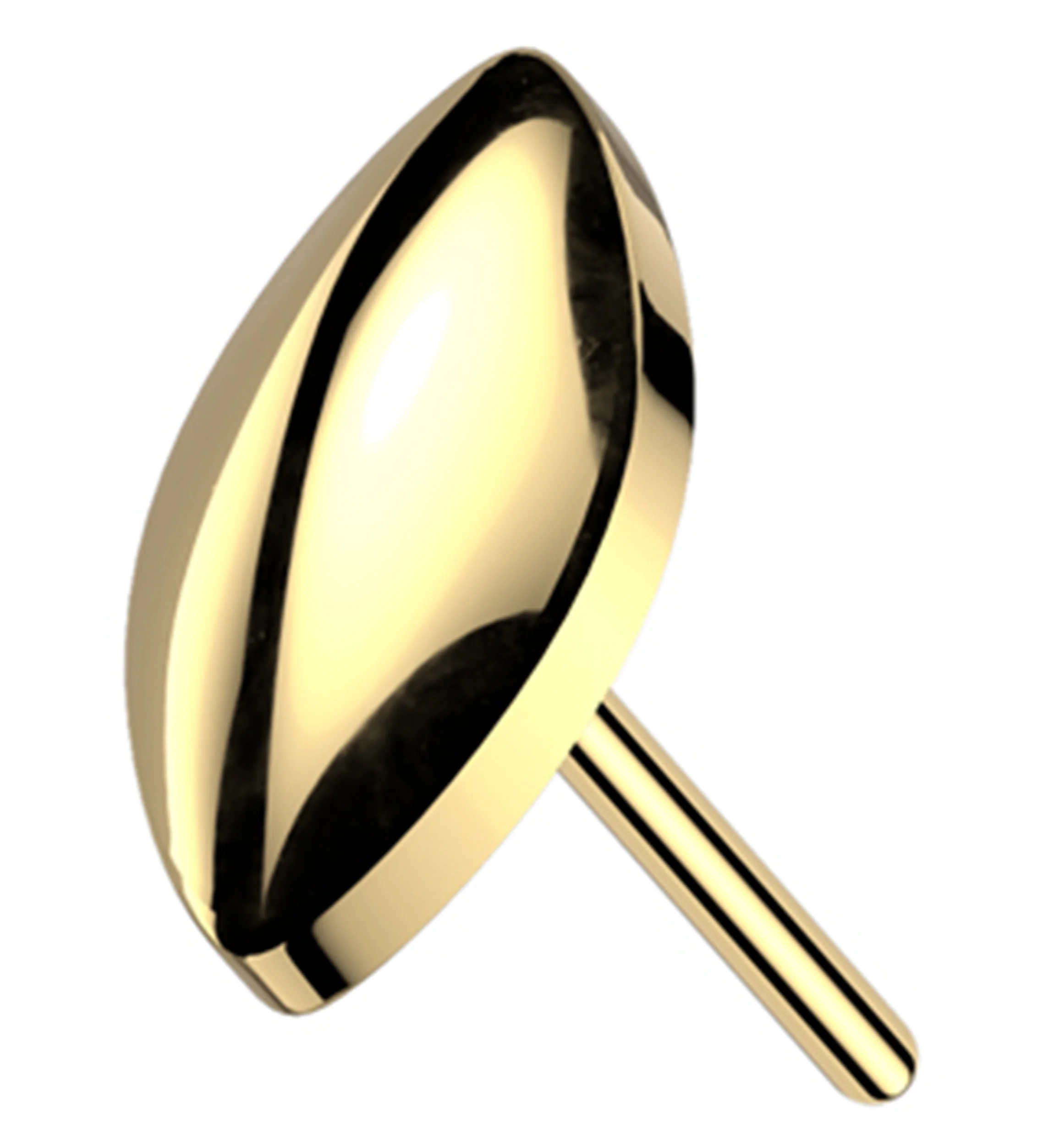 Gold PVD Marquise Titanium Threadless Top