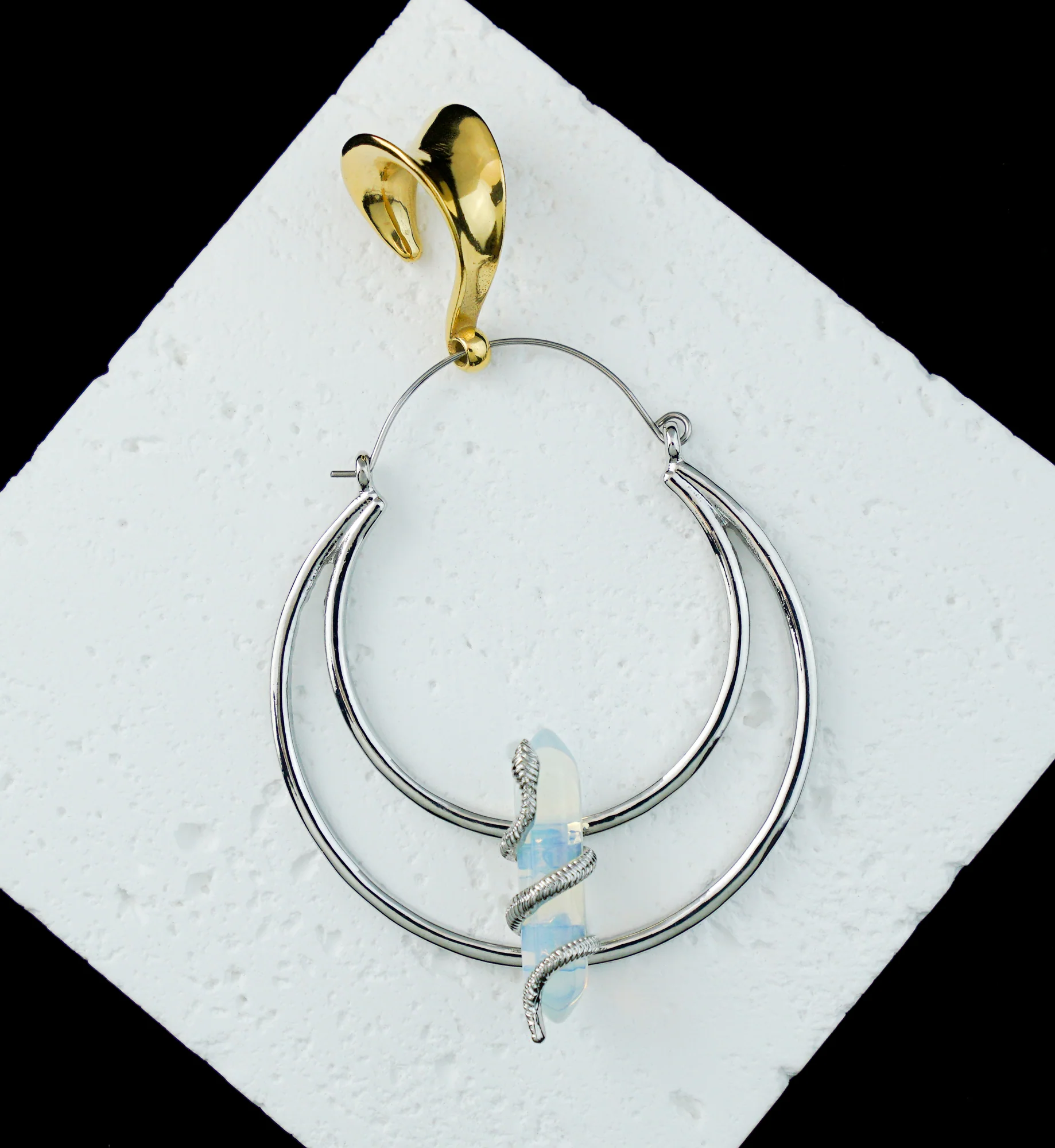 Gold PVD Saddle Hanger Stainless Steel Ear Weights - Image 3