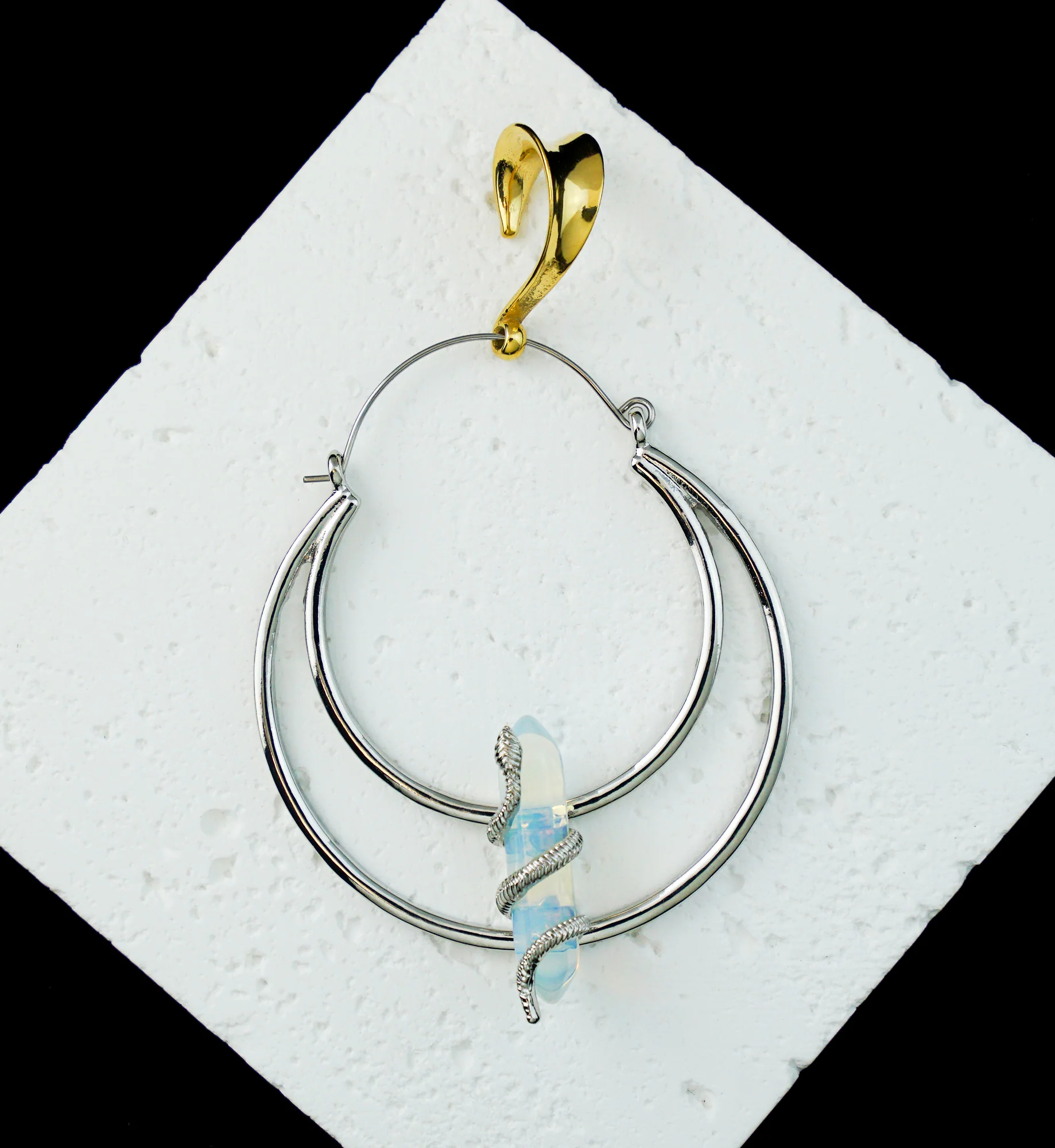 Gold PVD Saddle Hanger Stainless Steel Ear Weights - Image 4
