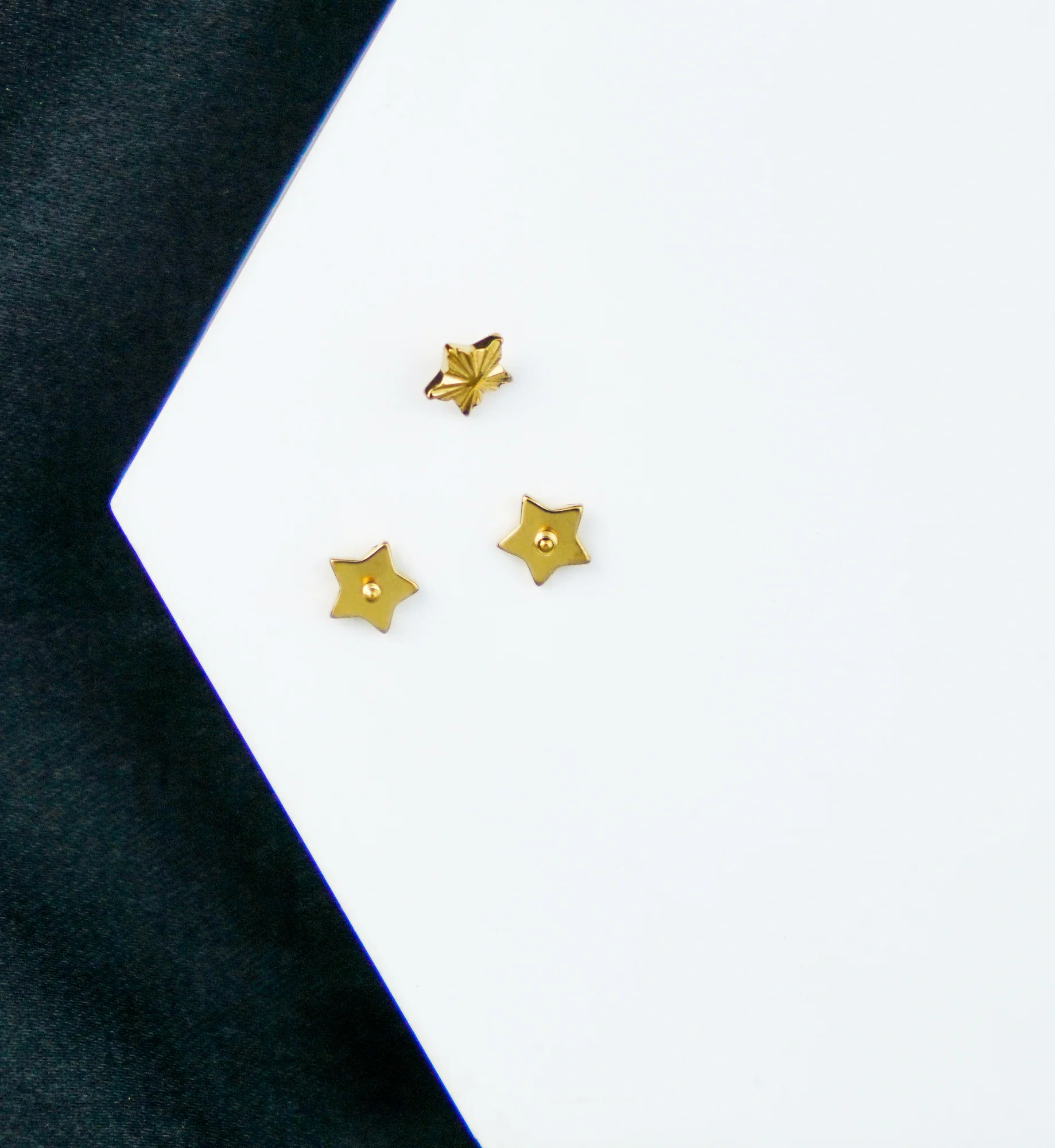Gold PVD Score Star Internally Threaded Top - Image 2