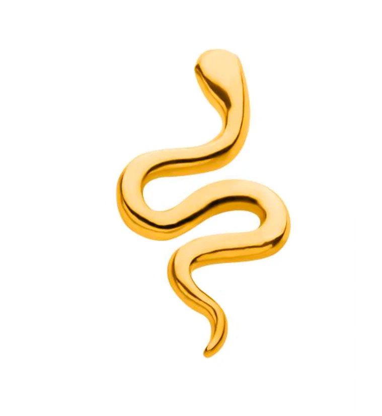 Gold PVD Snake Labret Post - Image 2