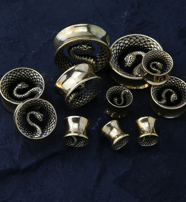 Gold PVD Snake Stainless Steel Tunnels - Image 3