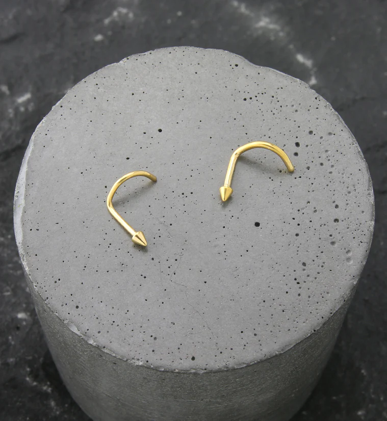 Gold PVD Spike Titanium Nose Screw - Image 2