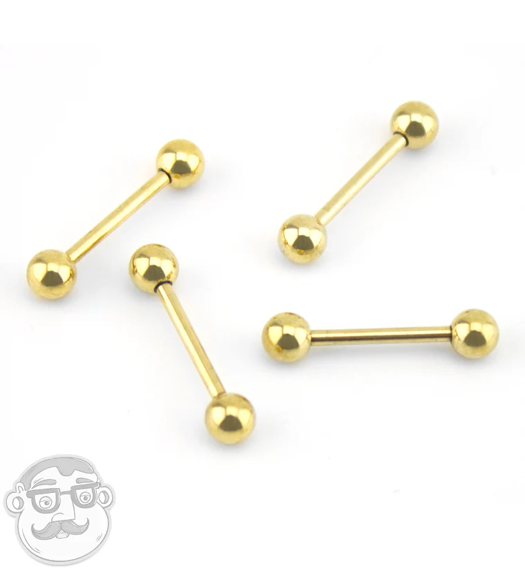 Gold PVD Stainless Steel Barbell - Image 2