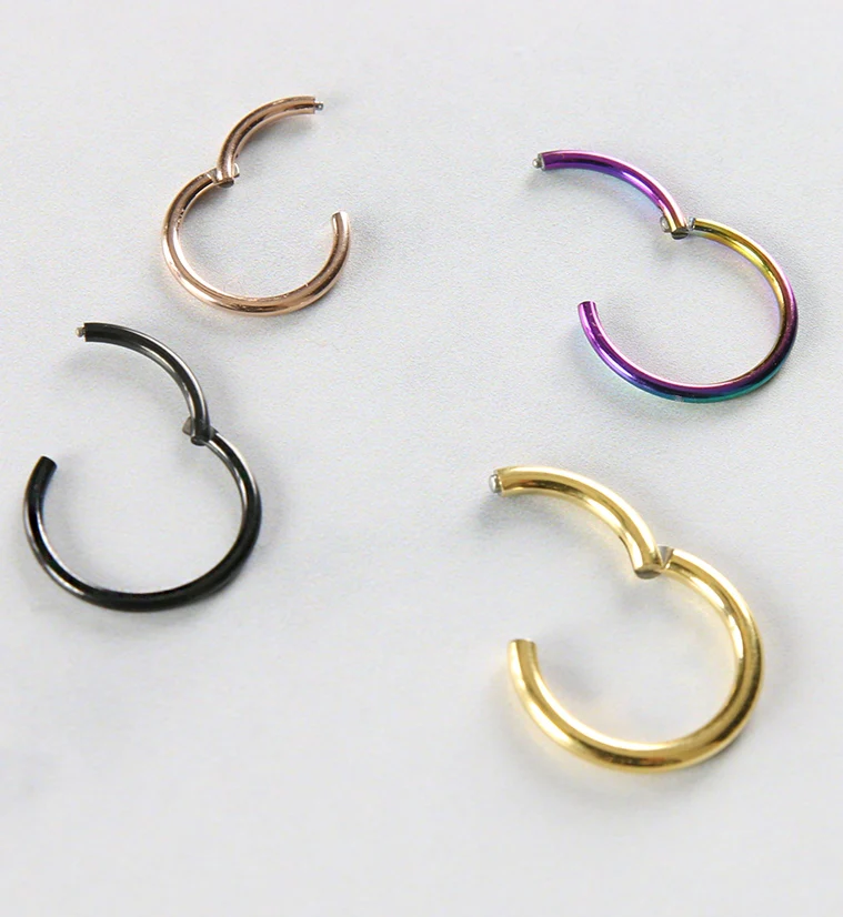 Gold PVD Titanium Hinged Segment Ring - Image 3