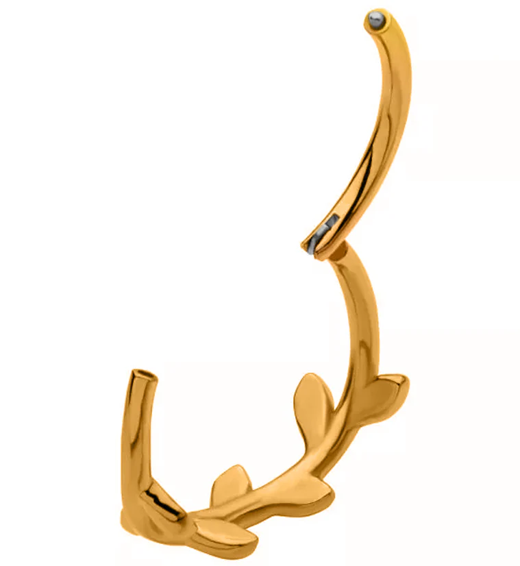 Gold PVD Vine Hinged Segment Ring - Image 3