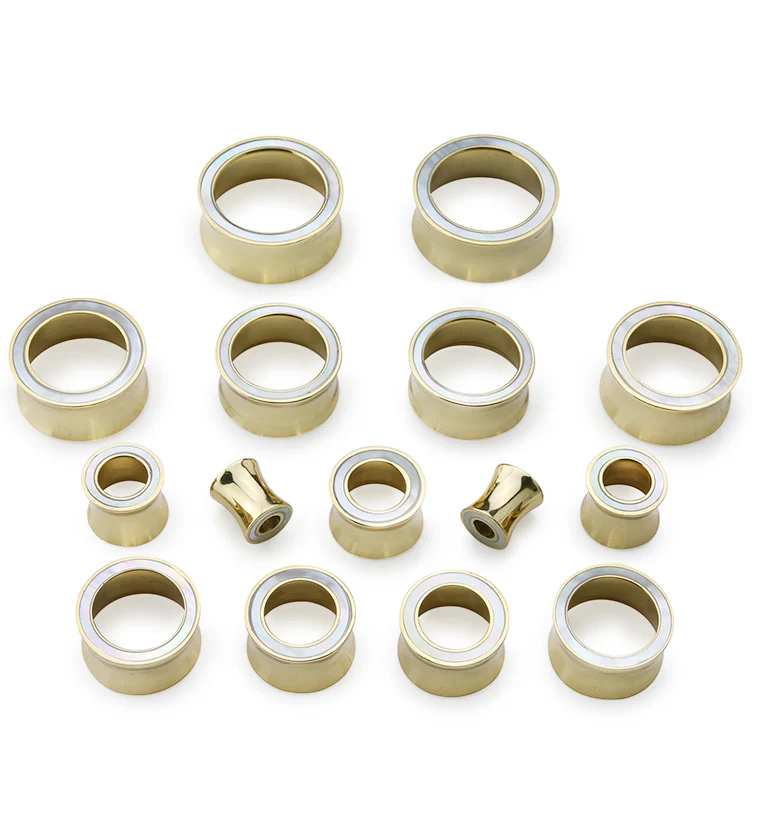 Golden Brass Mother of Pearl Tunnels - Image 3