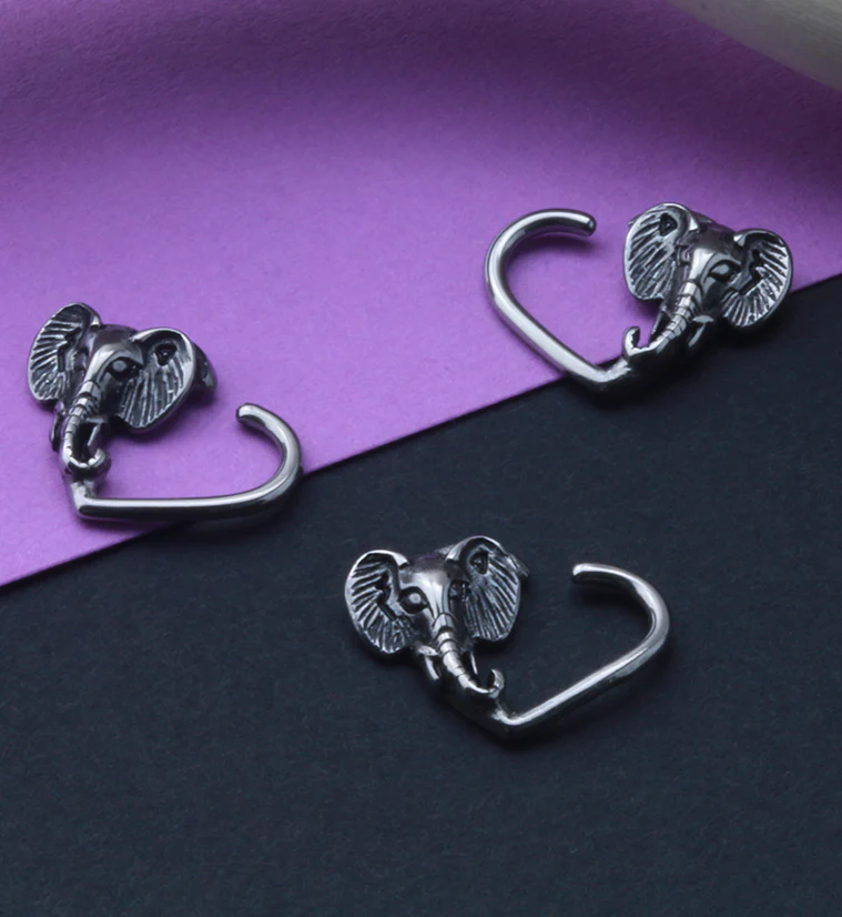 Elephant Hoop Daith Ring - Image 3