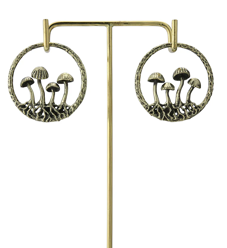 Golden Shroom Brass Ear Weights - Image 4