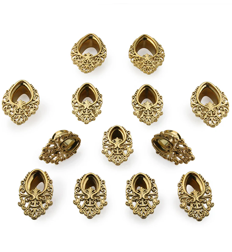 Golden Teardrop Filigree Tunnels - Image 3