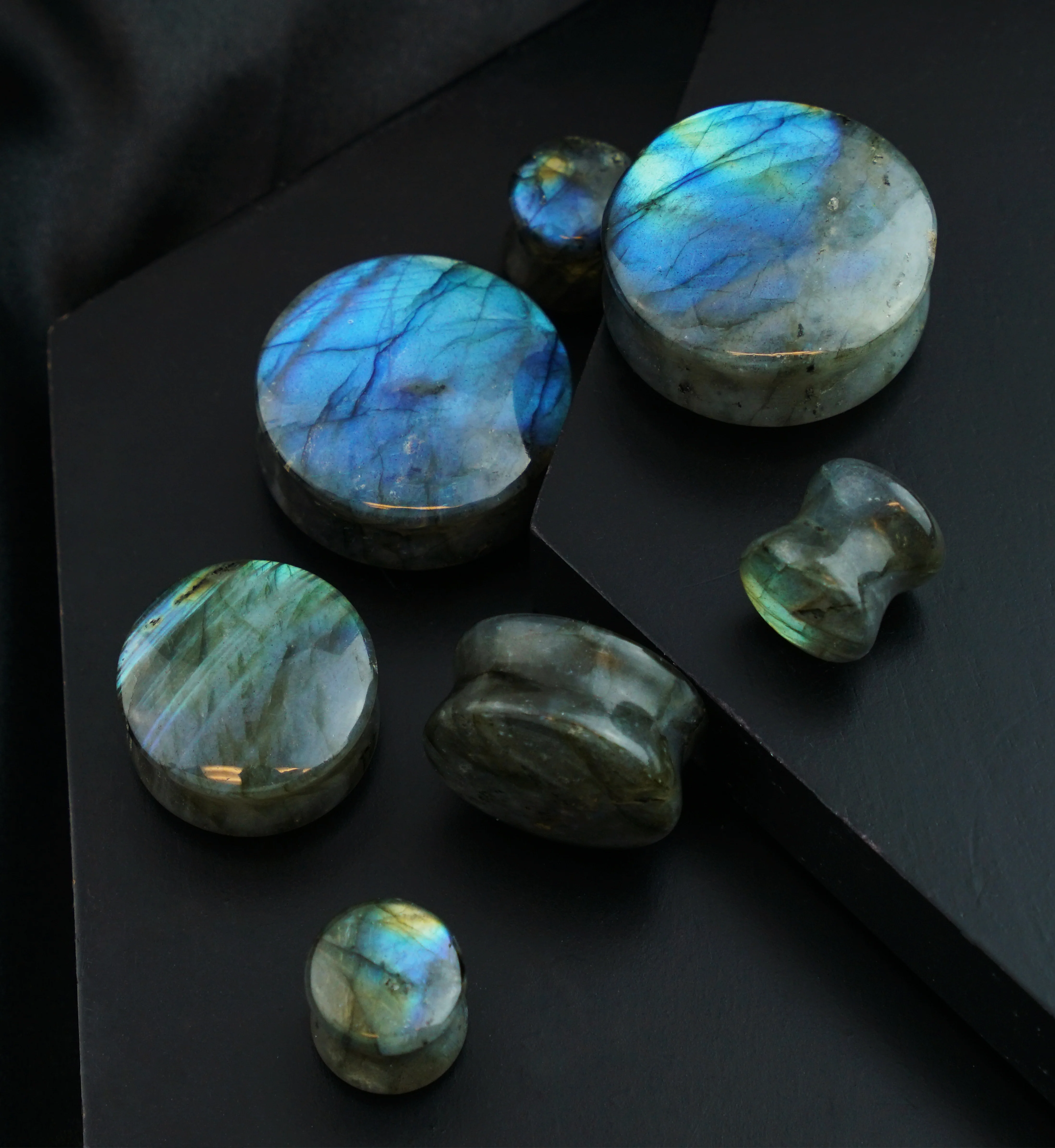 Grade A Labradorite Stone Plugs - Image 2