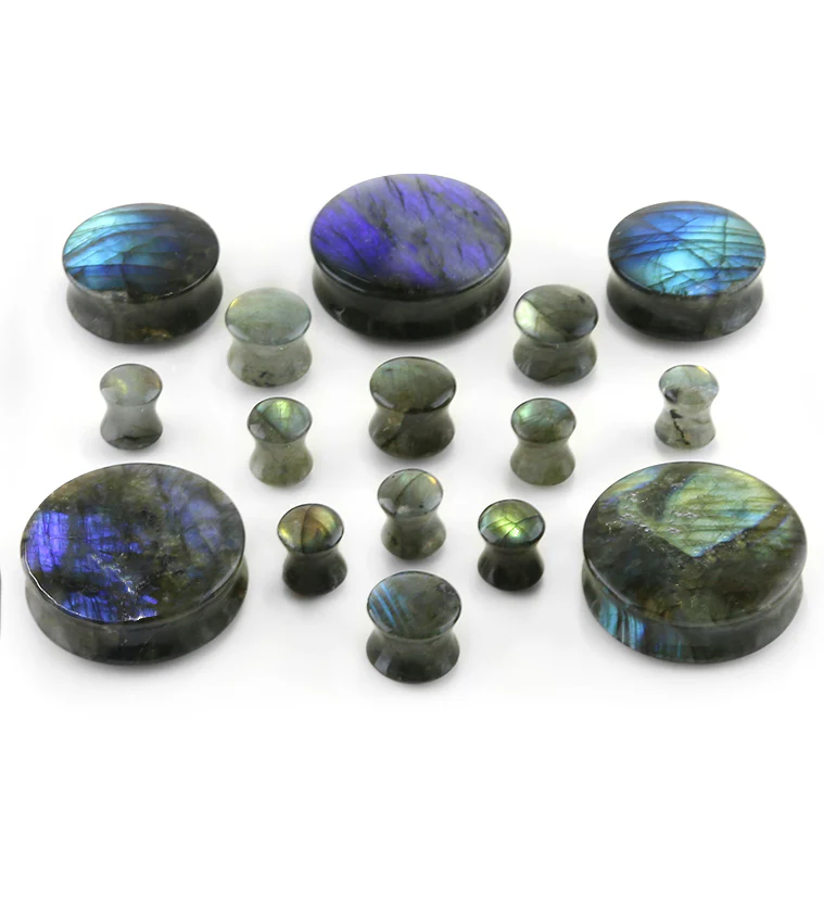 Grade A Labradorite Stone Plugs - Image 3