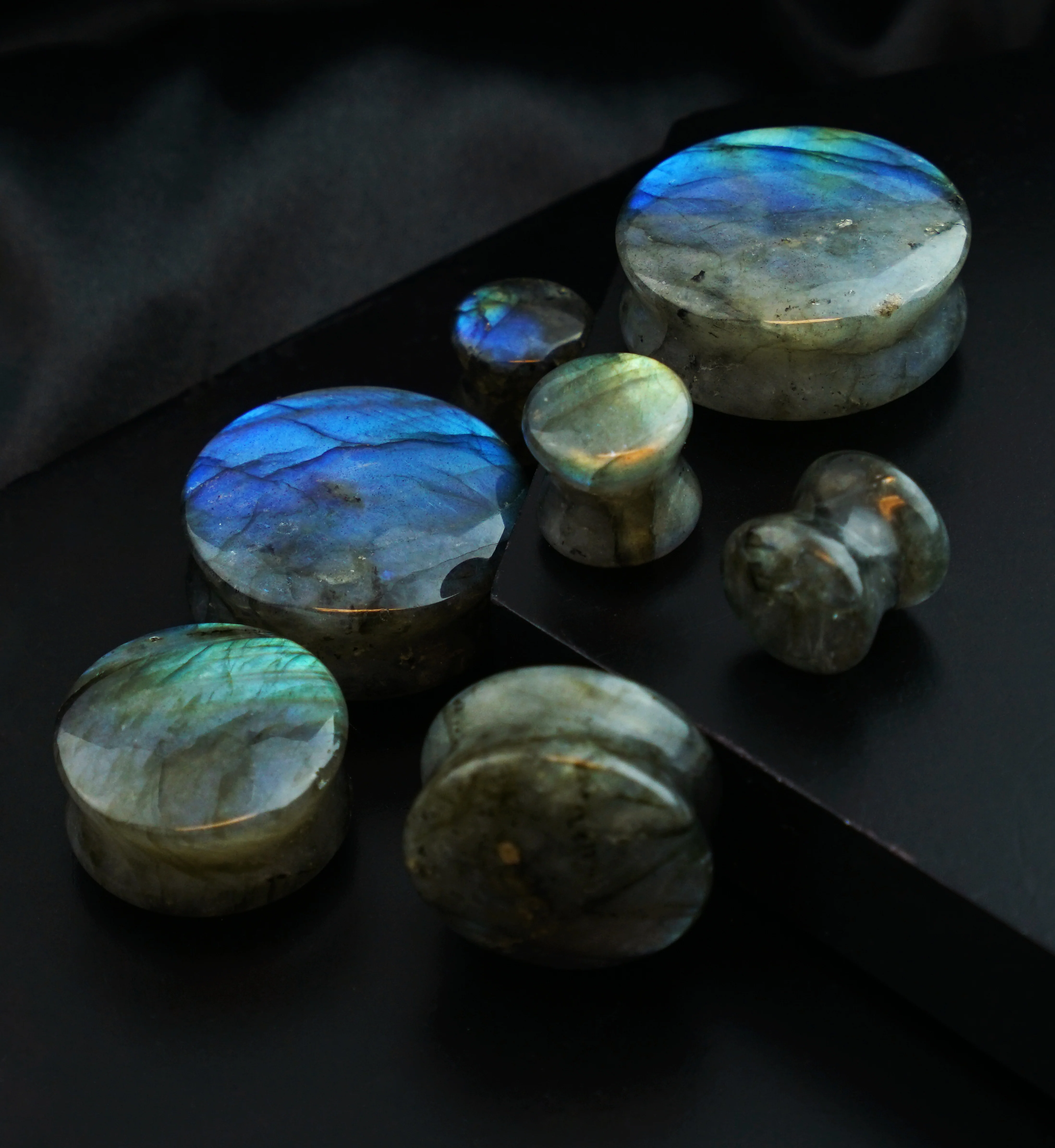 Grade A Labradorite Stone Plugs - Image 4