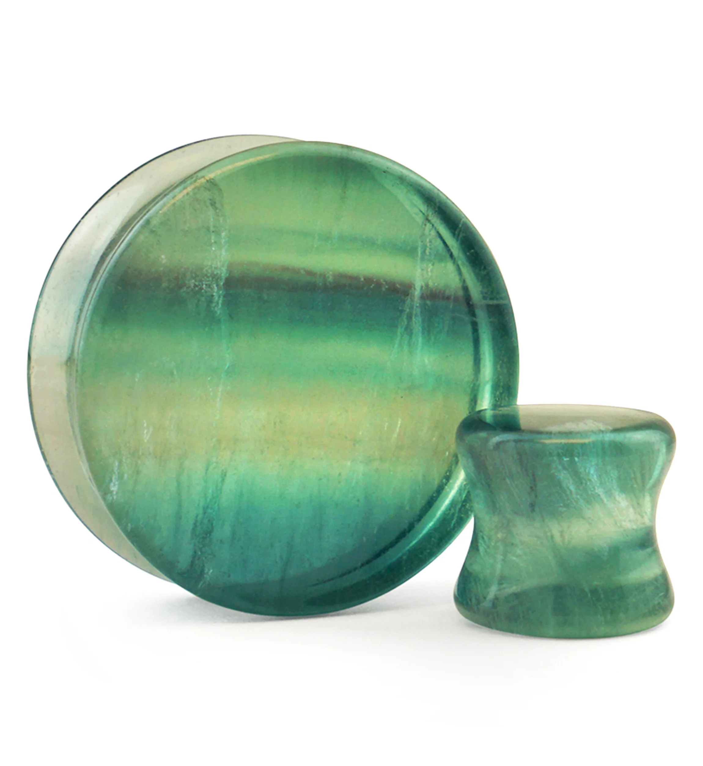 Grade A Rainbow Fluorite Stone Plugs - Image 2