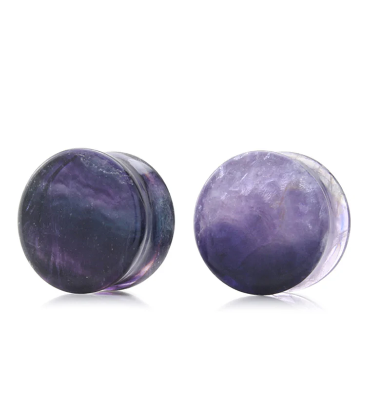 Grade A Rainbow Fluorite Stone Plugs 3/4" (19.5mm) - Version 2 - Image 2