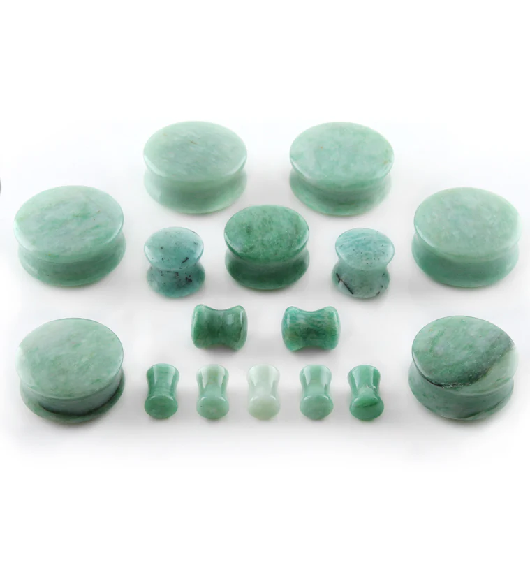 Grade B Amazonite Stone Plugs - Image 3