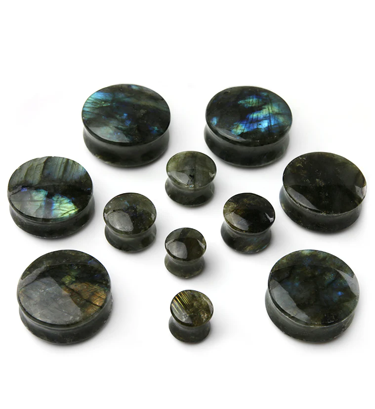 Grade B Labradorite Stone Plugs (Low Flash) - Image 2