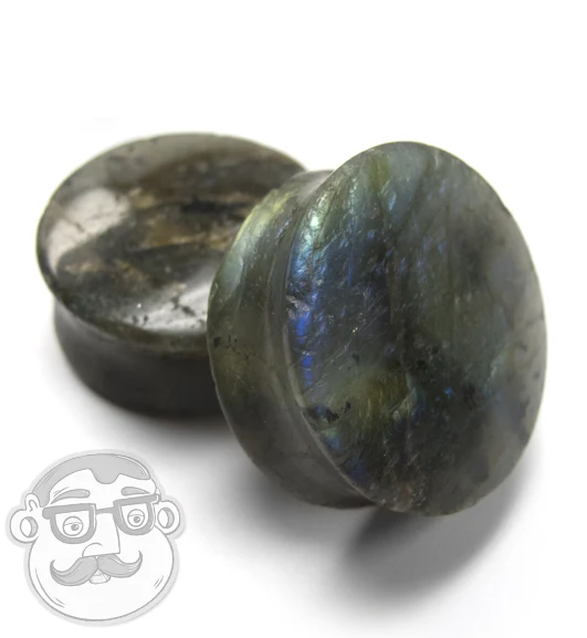 Grade B Labradorite Stone Plugs (Low Flash) - Image 4