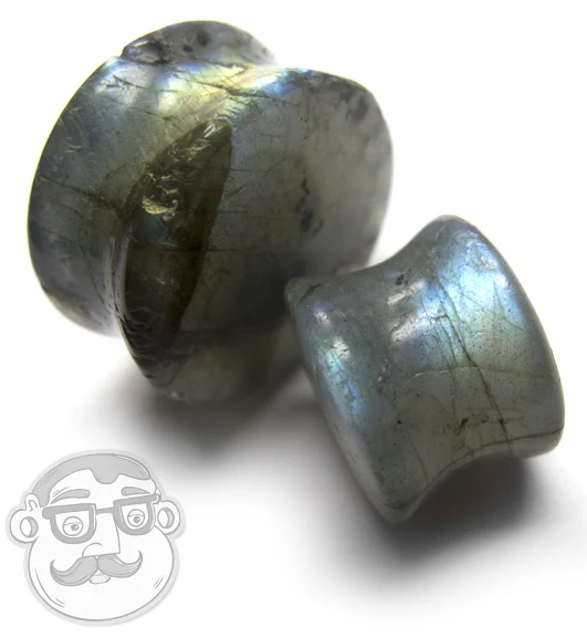 Grade B Labradorite Stone Plugs (Low Flash) - Image 5