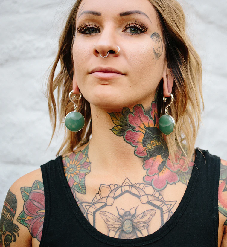 Grand Aventurine Stone Hanging Ear Weights - Image 2
