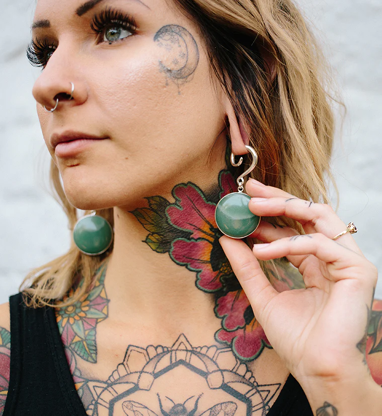 Grand Aventurine Stone Hanging Ear Weights - Image 3
