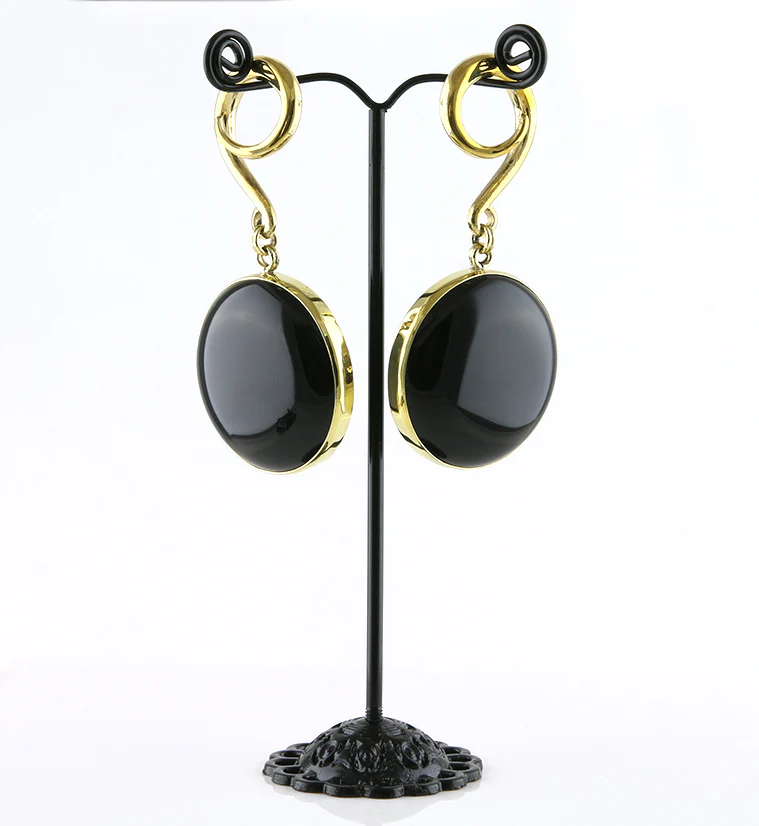 Grand Obsidian Stone Hanging Ear Weights - Image 2