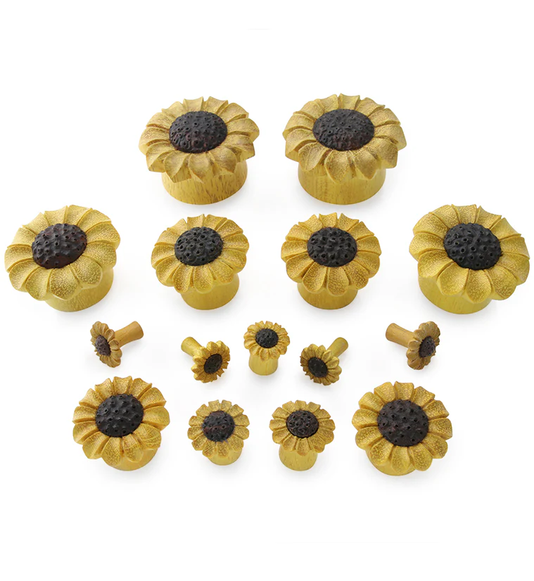 Grand Sunflower Wood Plugs - Image 3
