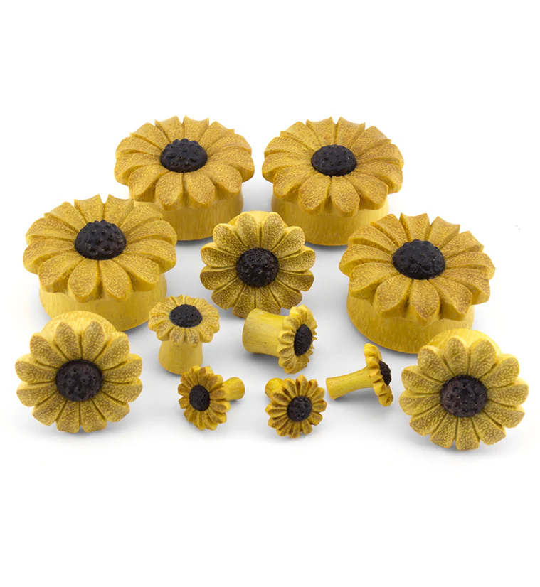 Grand Sunflower Wood Plugs - Image 6